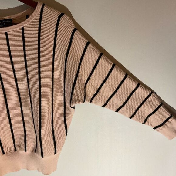 Catherine Malandrino Striped Sweater, Soft Pink. Size Medium - Picture 8 of 16
